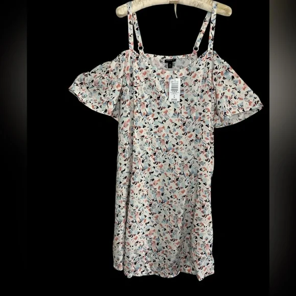 Torrid Mini Challis Cold Shoulder Trapeze Dress Sz 0 - Picture 5 of 9